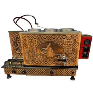 3-demlikli-antik-bakir-osmanli-tugrasi-elektrik-gazli-full-otomatik-cay-kazani
