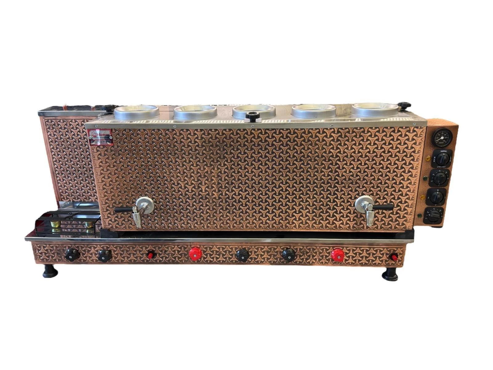 Demsu Plus 5 Demlikli Antik Bakır Elektrik + Gazlı Full Otomatik Çay Kazanı