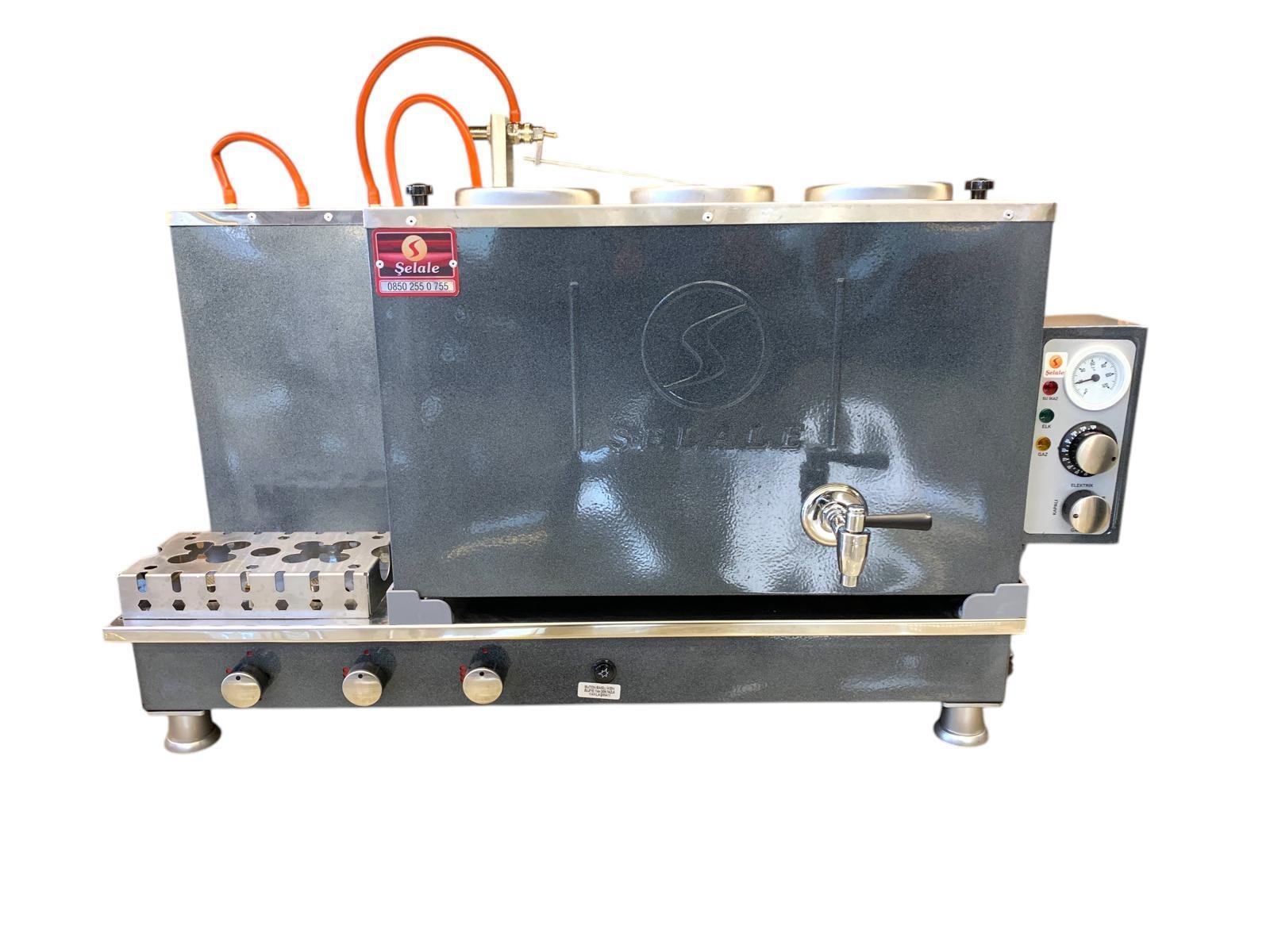 Şelale 3 Demlikli Şelale Logolu Chromat Elektrik + Gazlı Full Otomatik Çay Kazanı